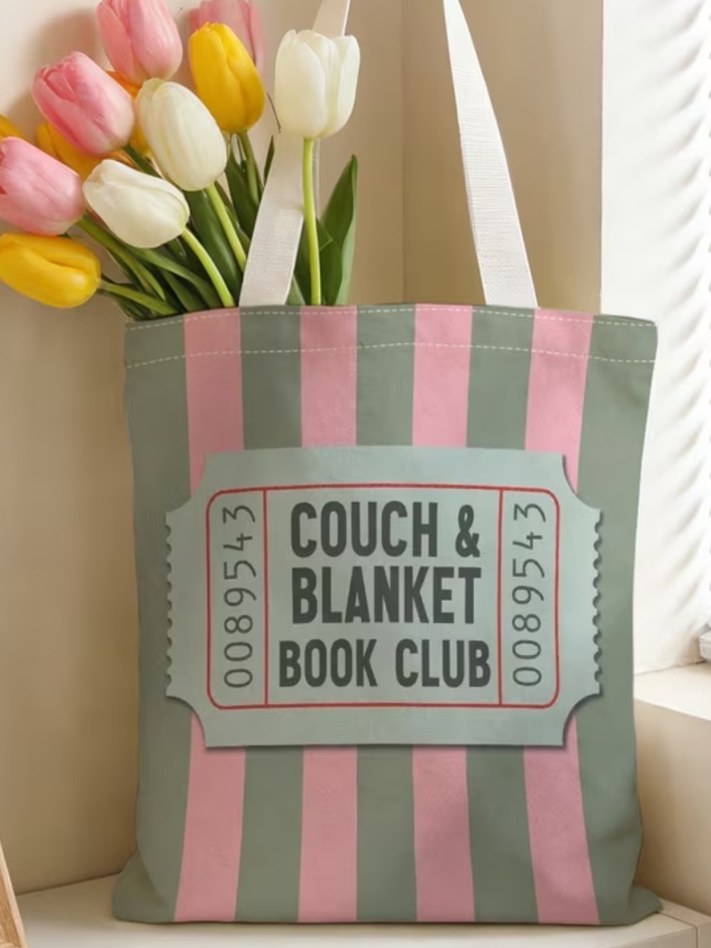 Couch & Blanket Book Club Ticket (print) tote bag!